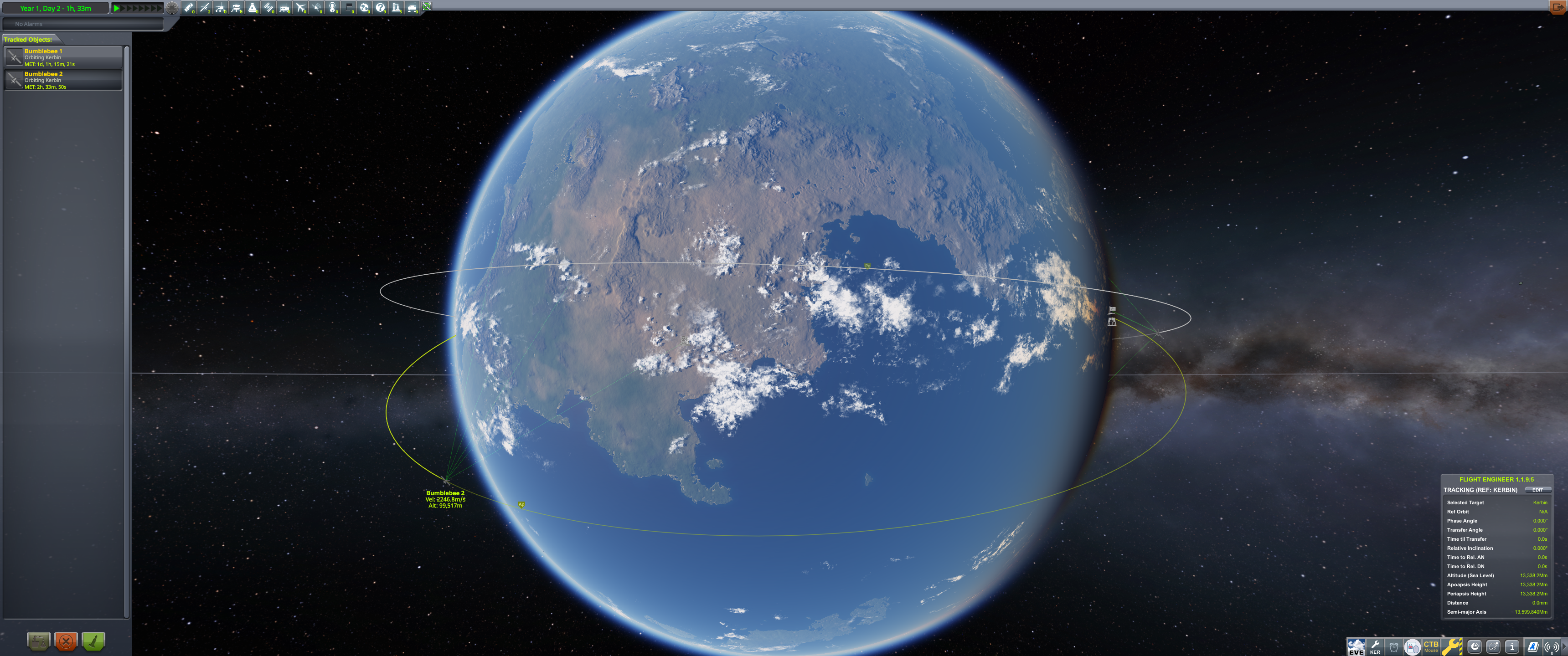 Bumblebee 1 & 2 Orbits in Map View