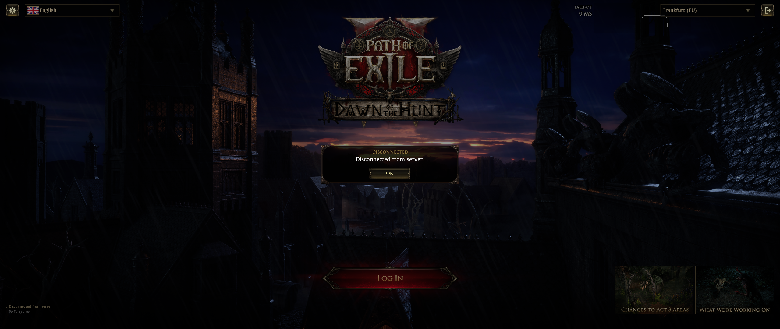 PoE 2 Server Disconnect