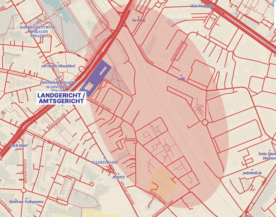 Suchradius des Polizeihubschraubers