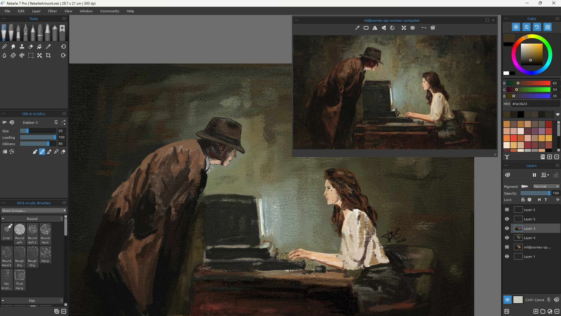 Redrawing a Midjourney image