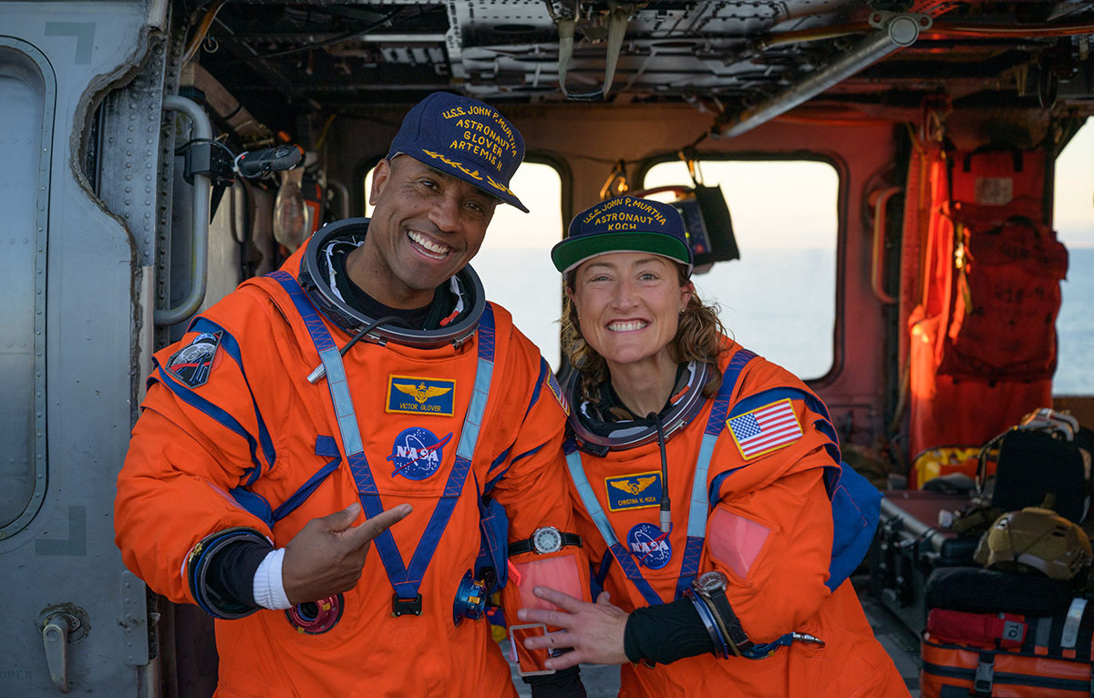 The astronauts back on Earth