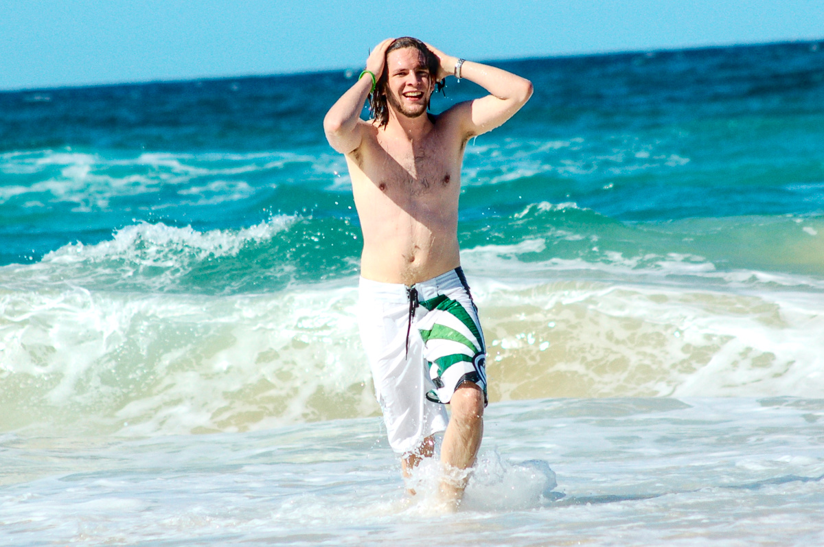 Swimming at Rainbow Beach in 2006