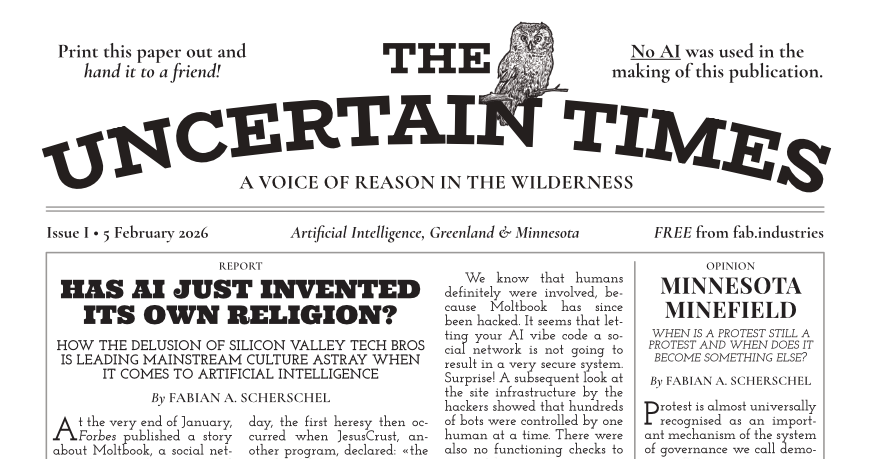 The Uncertain Times, Issue 1